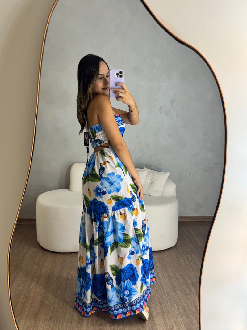 Vestido longo tropical