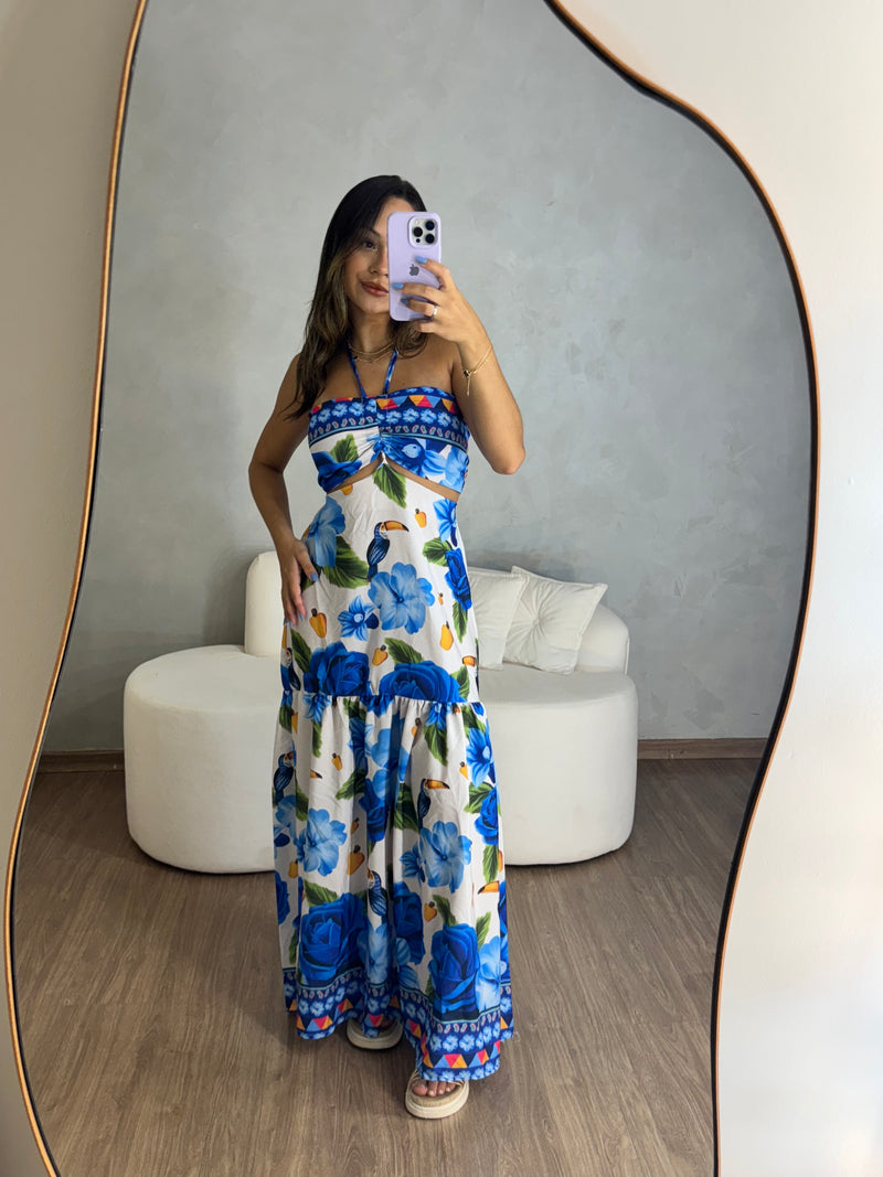 Vestido longo tropical